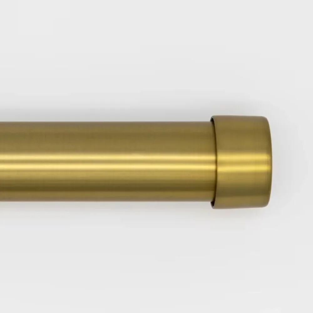 Better Homes & Gardens Adjustable Single Curtain Rod Finish is Plated Brass